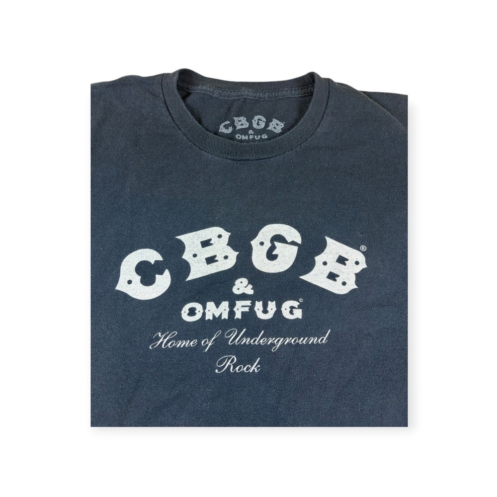 CBGB OMFUG Home of Underground Rock T-Shirt Mens XL Black Graphic Tee NYC Punk
